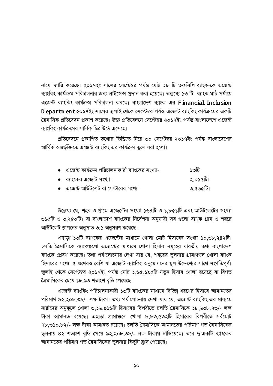 বাংলাদেশে আর্থিক অন্তর্ভুক্তিতে এজেন্ট ব্যাংকিং — পৃষ্ঠা 12